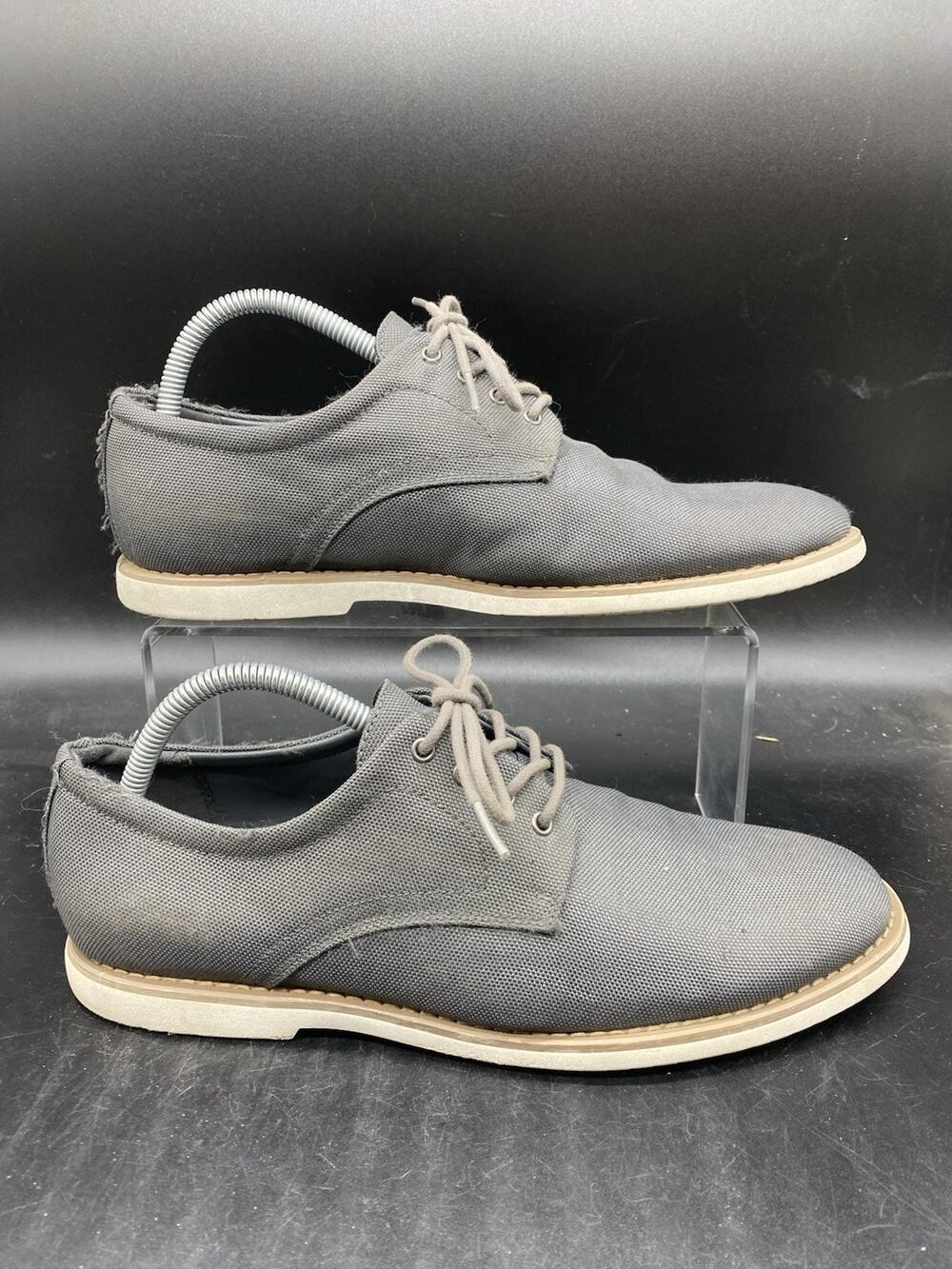 Calvin Klein Frasier 34F9202 Grey Canvas Oxford Shoes Mens Size 9